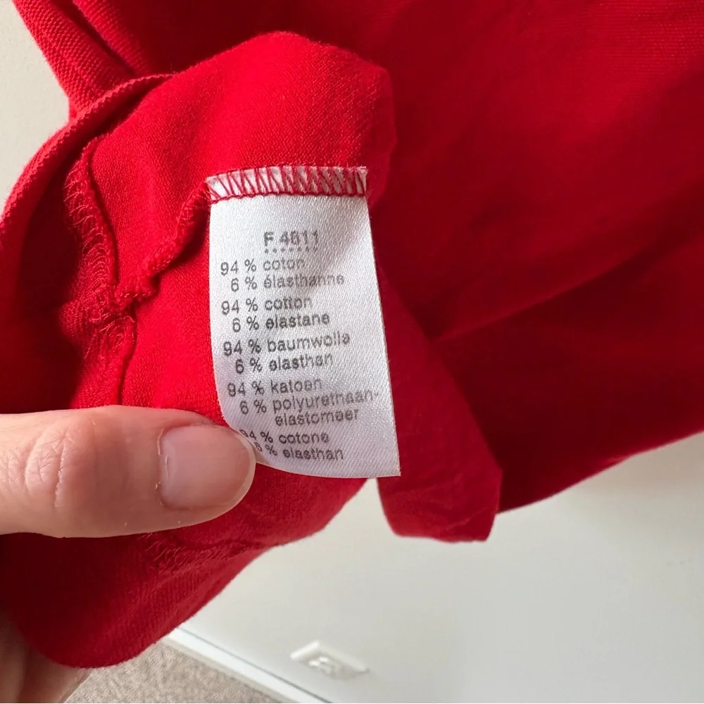 Lacoste Cherry Red Slim Fit Stretch Mini Piqué Polo Shirt 38 M Medium - Picture 4 of 4